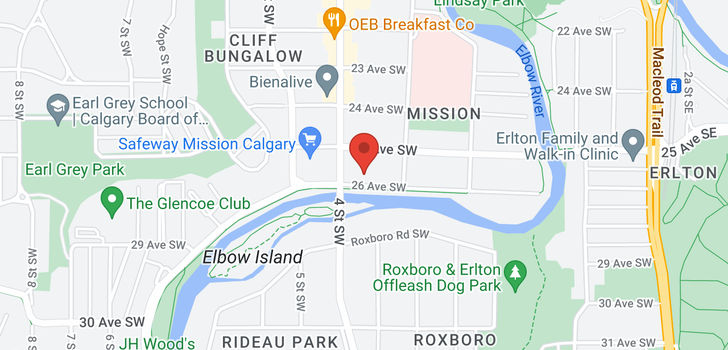 map of 309 330 26 Avenue SW